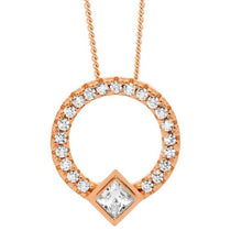 Load image into Gallery viewer, Ellani Princess and Round Cut CZ Necklace
