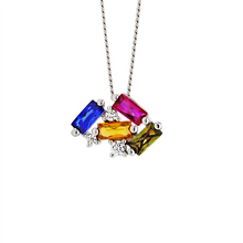 Load image into Gallery viewer, Ellani Sterling Silver Colour Cubic Zirconia Baguette - P885M
