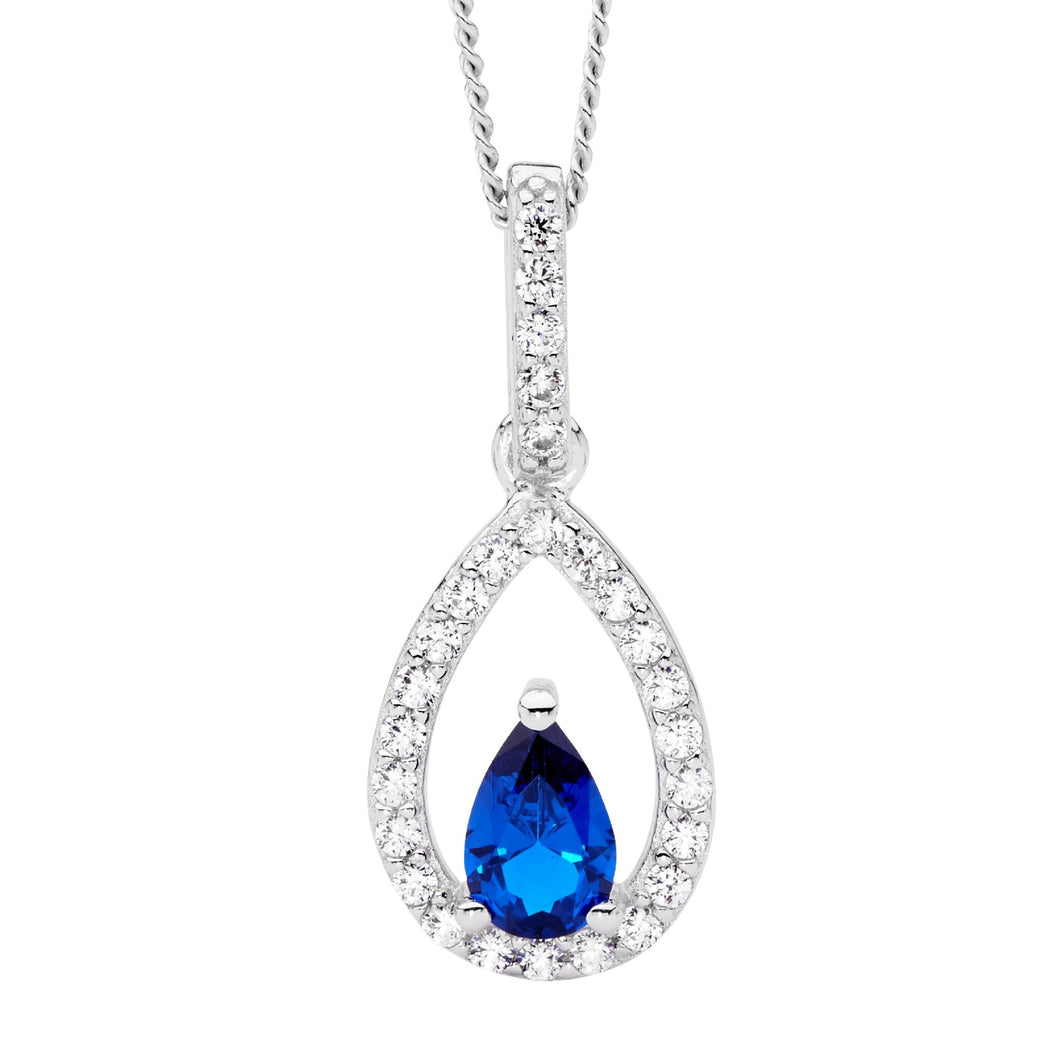 Ellani Tear Drop CZ Necklace