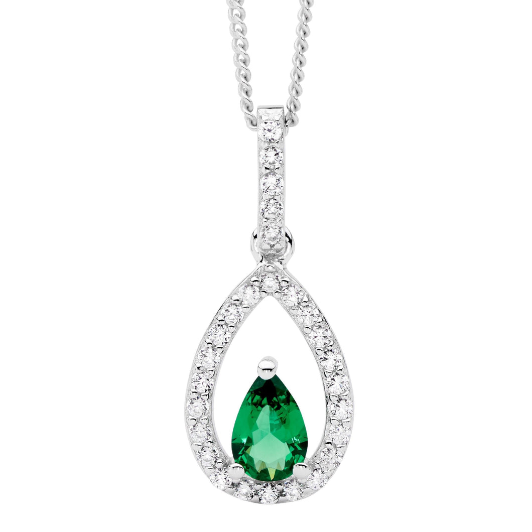 Ellani Tear Drop CZ Necklace