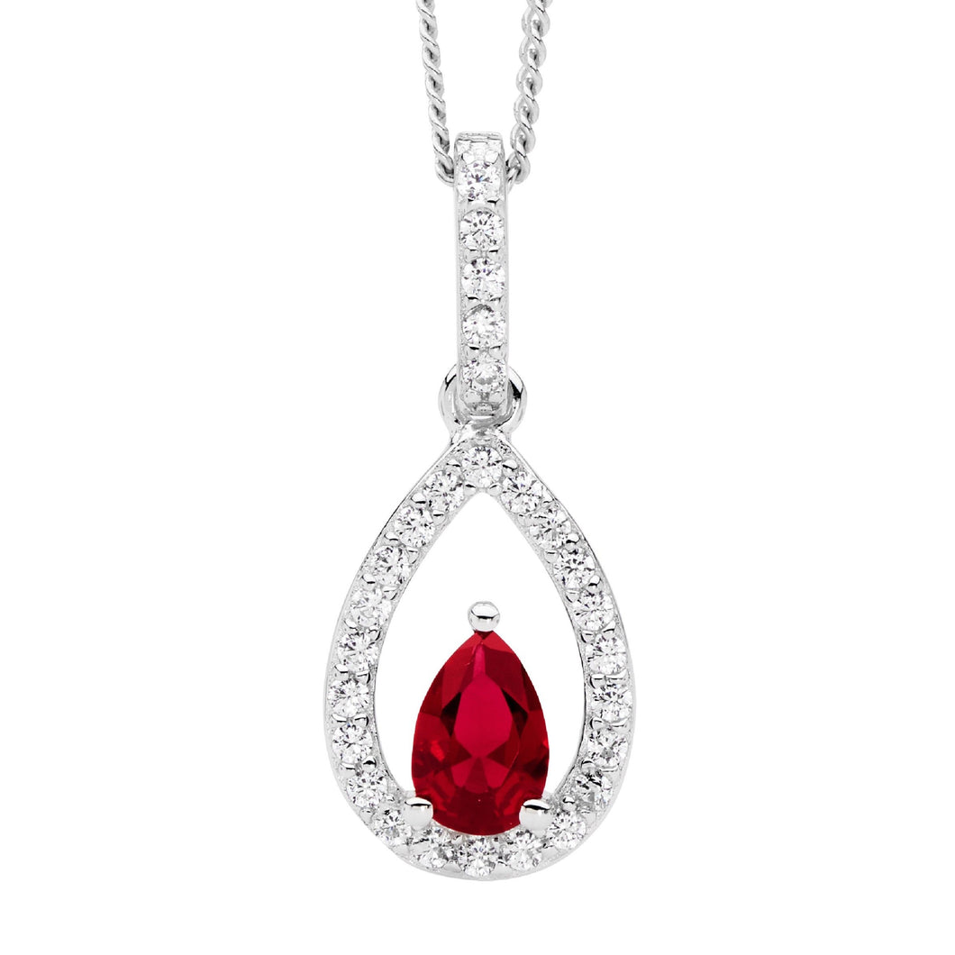 Ellani Tear Drop CZ Necklace