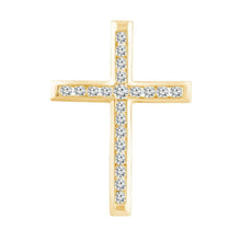 Load image into Gallery viewer, 9ct Yellow Gold 0.25ct Diamond Cross Pendant
