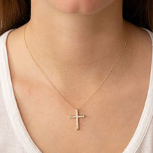 Load image into Gallery viewer, 9ct Yellow Gold 0.25ct Diamond Cross Pendant
