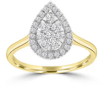Load image into Gallery viewer, 9ct Yellow Gold 0.50ct Diamond Pear Ring
