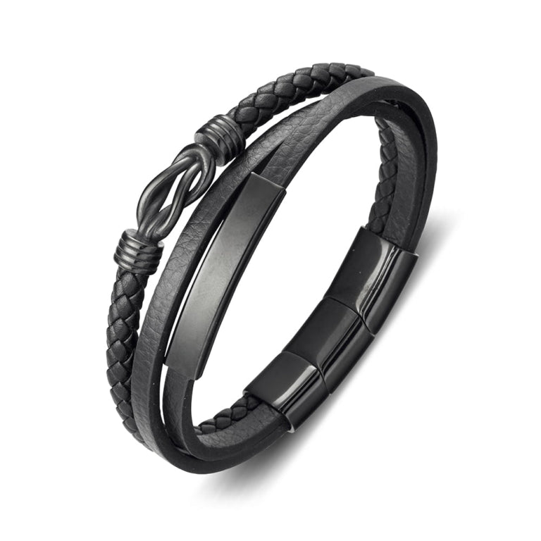 Steel & Leather Bangle