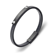 Load image into Gallery viewer, Steel &amp; Leather Bangle
