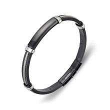 Load image into Gallery viewer, Steel &amp; Leather Bangle
