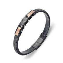 Load image into Gallery viewer, Steel &amp; Leather Bangle
