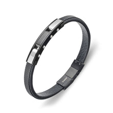 Load image into Gallery viewer, Steel &amp; Leather Bangle
