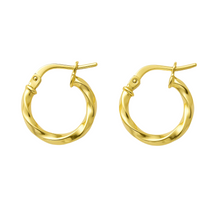Load image into Gallery viewer, 9ct Yellow Gold SF Hoop Earrings
