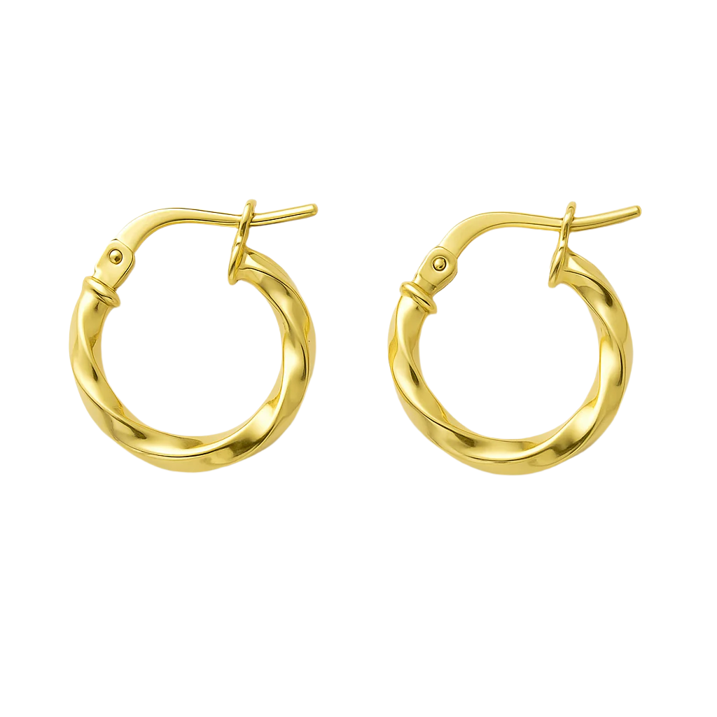 9ct Yellow Gold SF Hoop Earrings