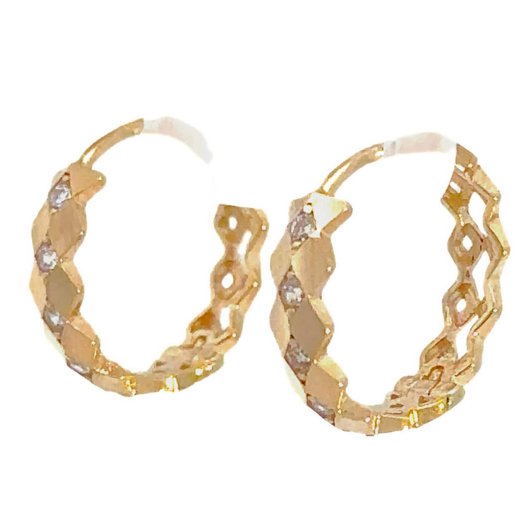 9CT Gold CZ Huggie Earrings