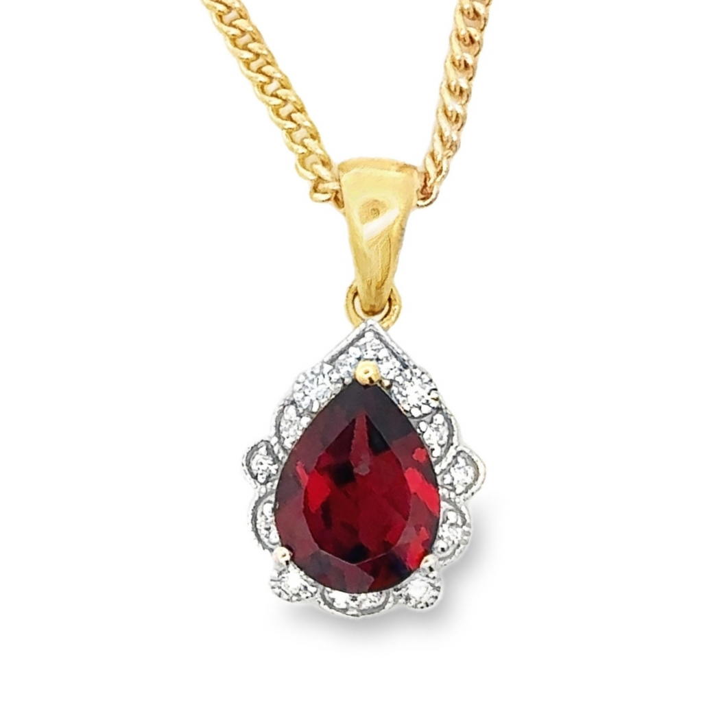 Garnet and Diamond Pendant