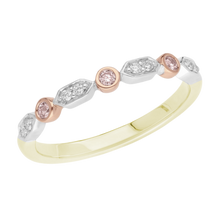 Load image into Gallery viewer, 9ct Gold Pink Caviar 0.13ct Diamond Ring
