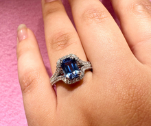 Load image into Gallery viewer, 18CT Ceylon Sapphire &amp; Diamond Ring
