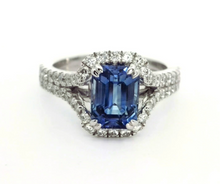 Load image into Gallery viewer, 18CT Ceylon Sapphire &amp; Diamond Ring
