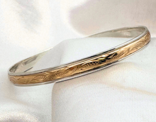 Load image into Gallery viewer, 9ct Yellow Gold on Silver Filled Bangle
