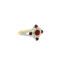 Load image into Gallery viewer, 9CT YELLOW GOLD RUBY &amp; DIAMOND RING
