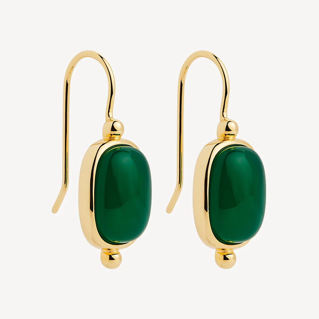 Fleur Green Onyx Earrings