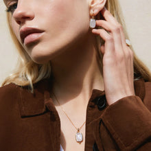 Load image into Gallery viewer, Fleur Rainbow Moonstone Earrings
