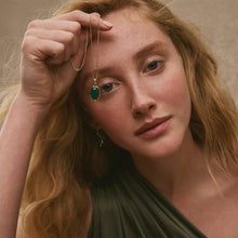 Load image into Gallery viewer, Fleur Green Onyx Earrings
