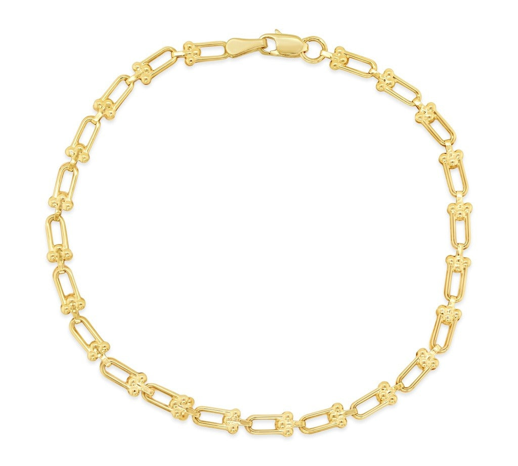 9ct Yellow Gold Lock Style Link Bracelet