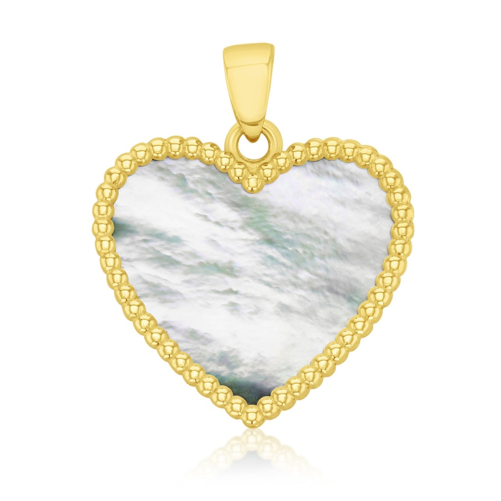 9ct Yellow Gold Heart Pendant (Large)