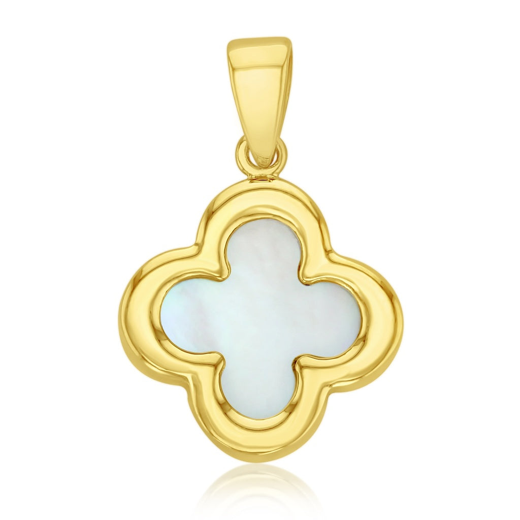 9ct Yellow Gold Clover Pendant (Large)