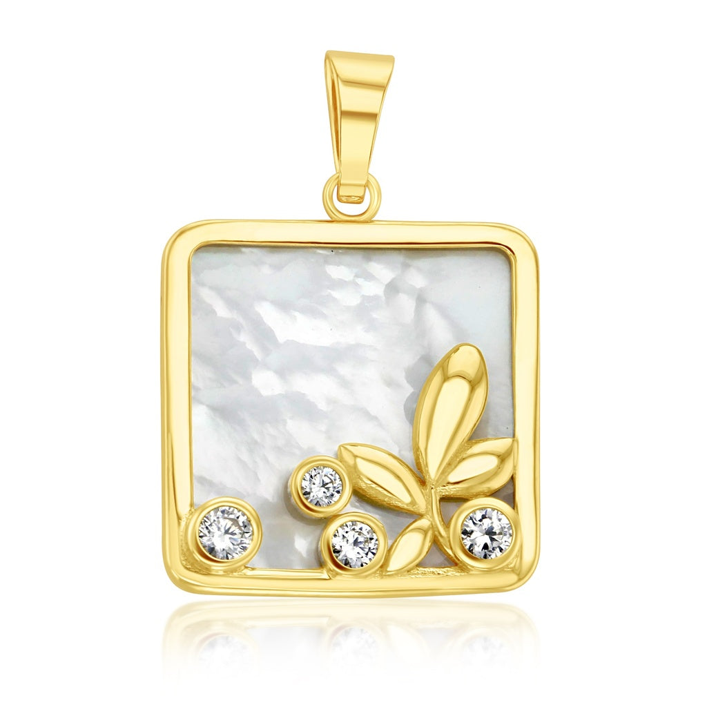 9ct Yellow Gold Square Pendant