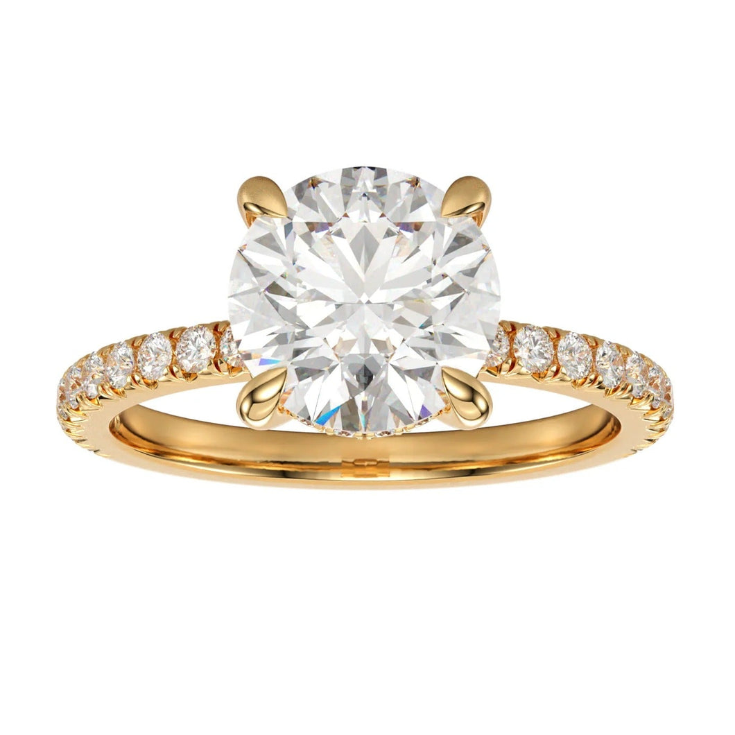9ct Yellow Gold 1.75ct  Round Claw Ring