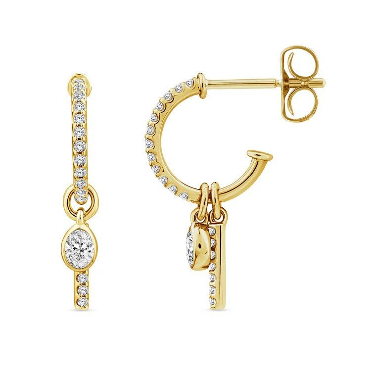 9ct Yellow Gold Diamond Earrings