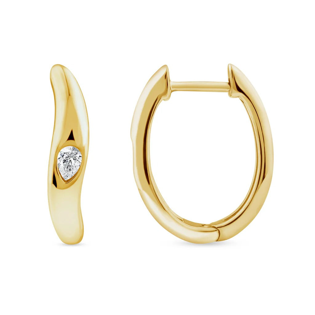 9ct Yellow Gold 0.12ct Diamond Huggie Earrings