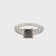 Load and play video in Gallery viewer, 9CT White Gold 2.28ct Salt &amp; Pepper Diamond Ring
