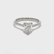 Load and play video in Gallery viewer, 18ct White Gold 1.00ct Solitaire Pear Diamond Ring
