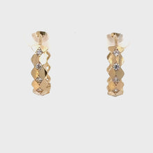 Load and play video in Gallery viewer, 9CT Gold CZ Huggie Earrings
