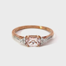 Load and play video in Gallery viewer, 9CT Rose Gold Morganite and Diamond Ring
