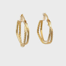 Load and play video in Gallery viewer, 9ct Yellow Gold Hoop Earrings
