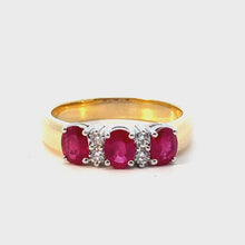 Load and play video in Gallery viewer, 18CT Natural Ruby and Diamond Ring
