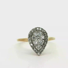 Load and play video in Gallery viewer, 9ct Yellow Gold 0.50ct Diamond Pear Ring
