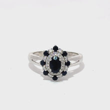 Load and play video in Gallery viewer, 9CT Black Sapphire and Diamond Ring
