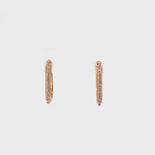 Load and play video in Gallery viewer, 9ct Gold &amp; CZ Huggie Earrings
