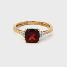 Load and play video in Gallery viewer, 9CT Garnet and Diamond Ring
