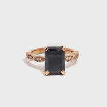 Load and play video in Gallery viewer, 9CT Rose Gold Black 4.06ct Diamond Ring
