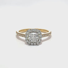 Load and play video in Gallery viewer, 18ct Yellow &amp; White Gold 0.69ct Cushion Diamond Ring
