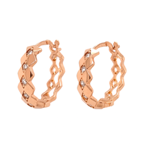Load image into Gallery viewer, 9CT Gold CZ Huggie Earrings
