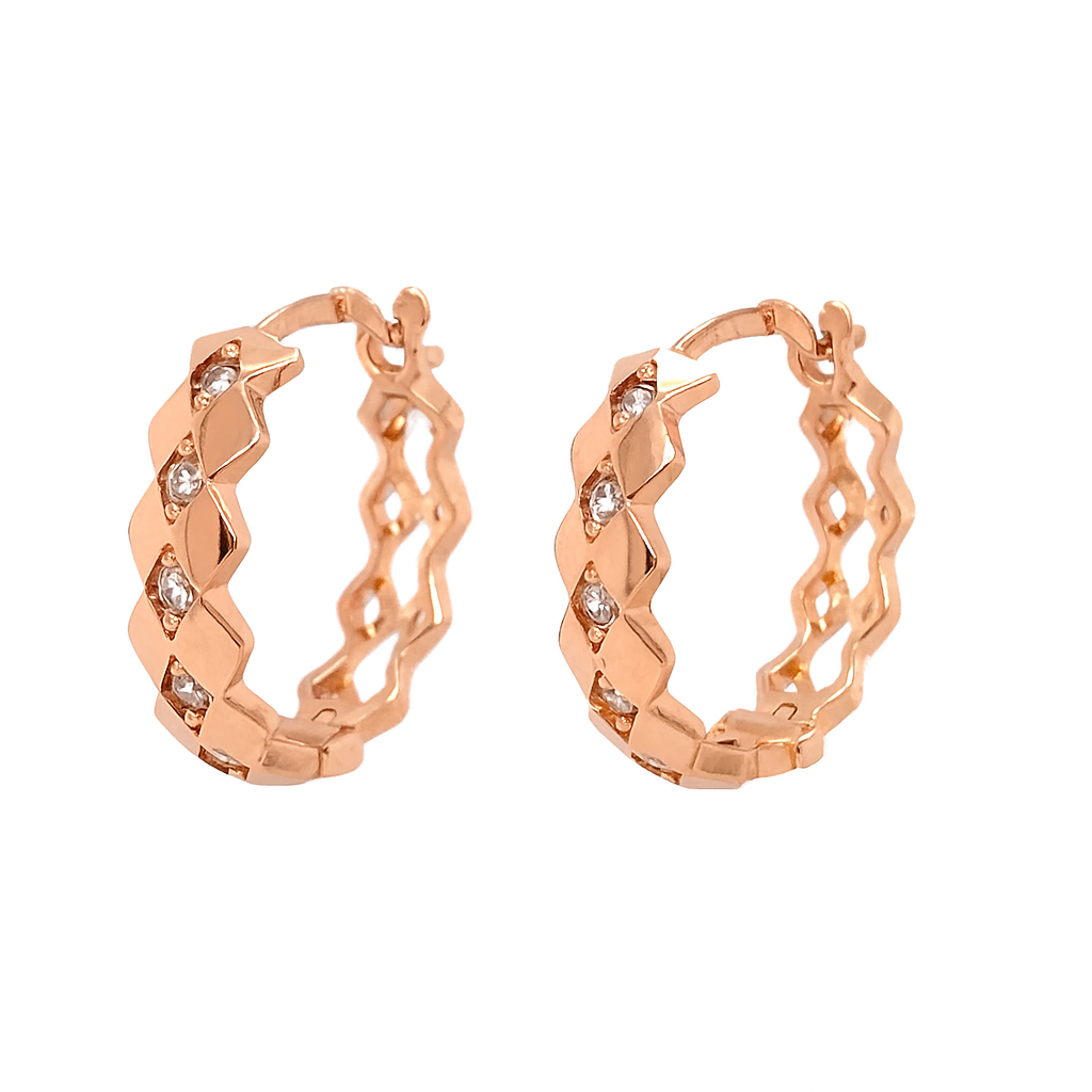 9CT Gold CZ Huggie Earrings