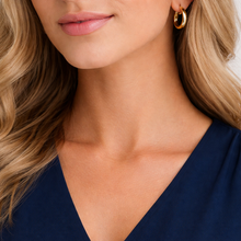 Load image into Gallery viewer, 9ct Yellow Gold Silver Filled Hoop Earrings
