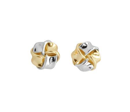 9CT YELLOW GOLD & SILVER EARRINGS