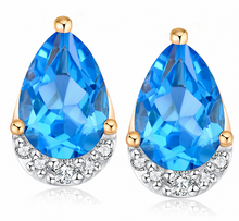 Load image into Gallery viewer, 9CT Topaz and Diamond Earrings
