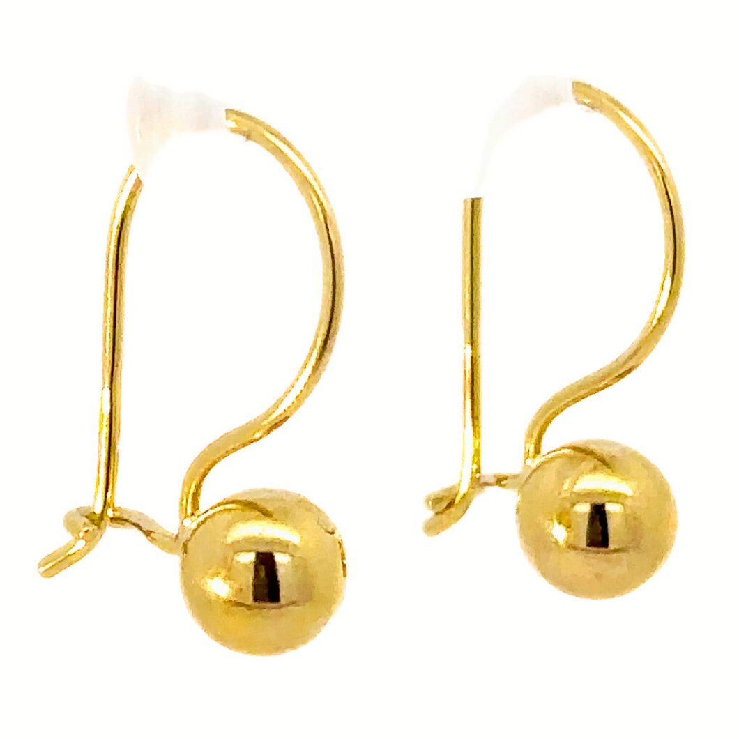 9ct Yellow Gold Euro Ball Earrings (medium)